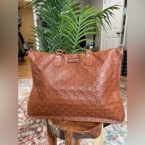RARE Gucci GG Tote Bag Brown